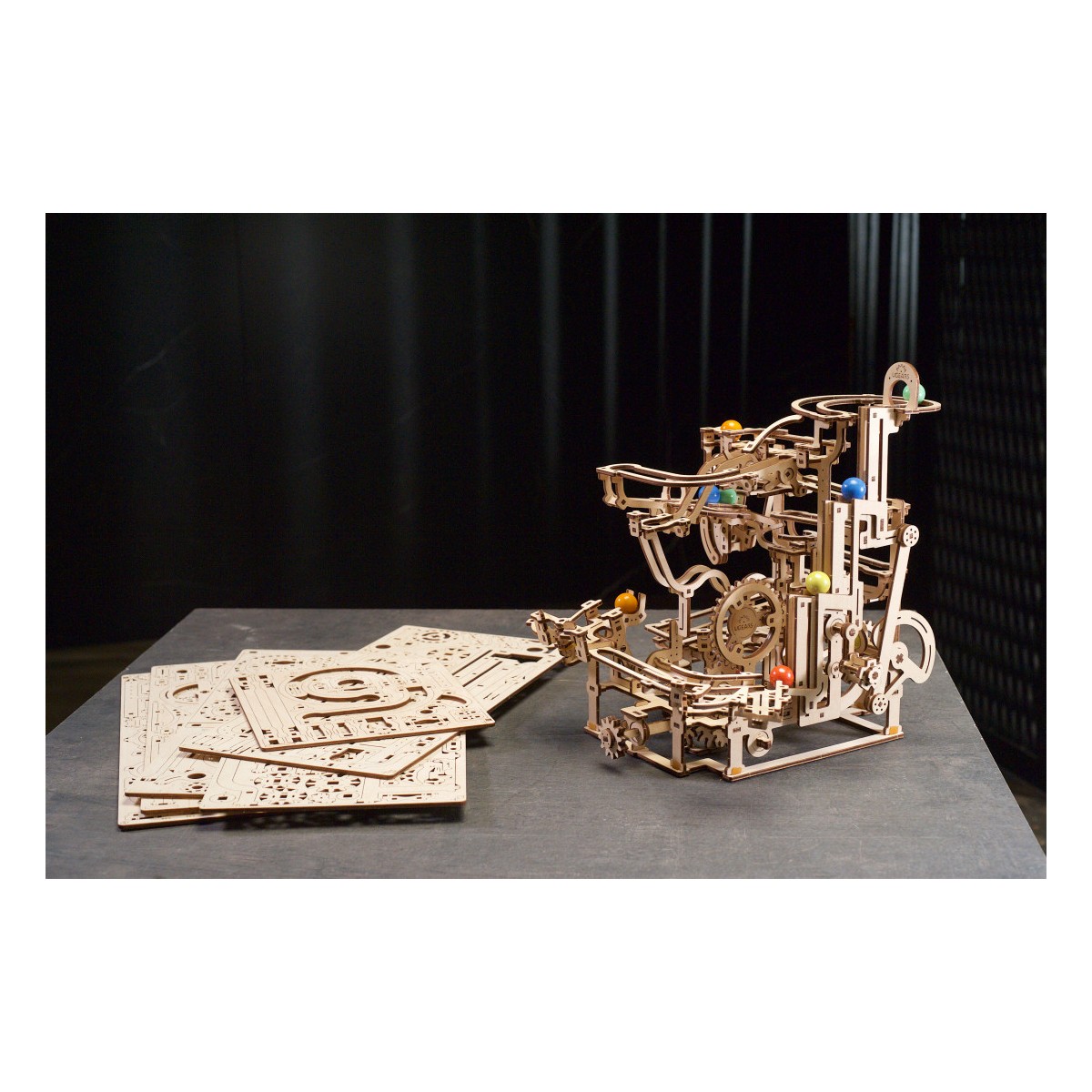 Ball course with Stepped elevator Puzzle 3D wood UGEARS UGEARS UG-70157 - 10