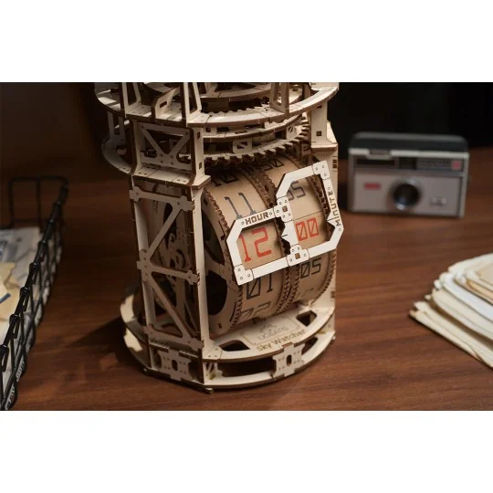 Horloge observateur du ciel Puzzle 3D bois UGEARS UGEARS UG-70162 - 12 UG-70162-Horloge observateur du ciel Puzzle 3D bois UGEARS - UG-70162