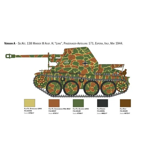Char Sd.Kfz.138 Marder III H 1/35 Italeri Italeri I6566 - 4 I6566-Char Sd.Kfz.138 Marder III H 1/35 Italeri - I6566