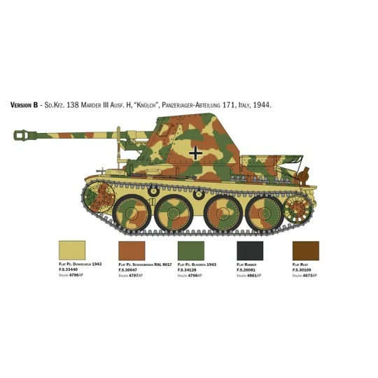 Char Sd.Kfz.138 Marder III H 1/35 Italeri Italeri I6566 - 5 I6566-Char Sd.Kfz.138 Marder III H 1/35 Italeri - I6566