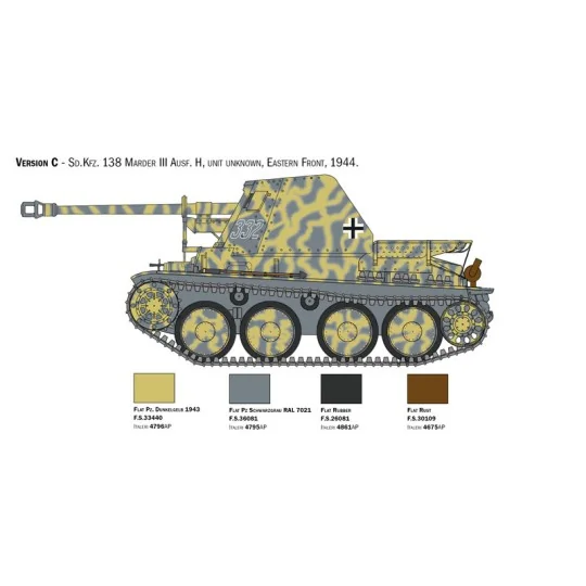 Char Sd.Kfz.138 Marder III H 1/35 Italeri Italeri I6566 - 6 I6566-Char Sd.Kfz.138 Marder III H 1/35 Italeri - I6566