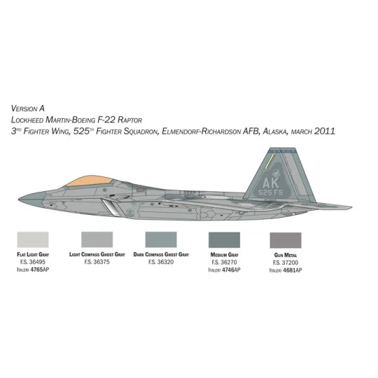 I2822-F-22A Raptor 1/48 Italeri - I2822