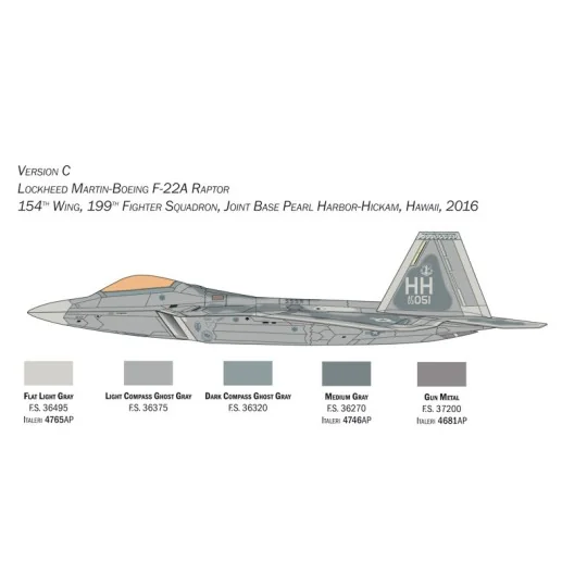 I2822-F-22A Raptor 1/48 Italeri - I2822