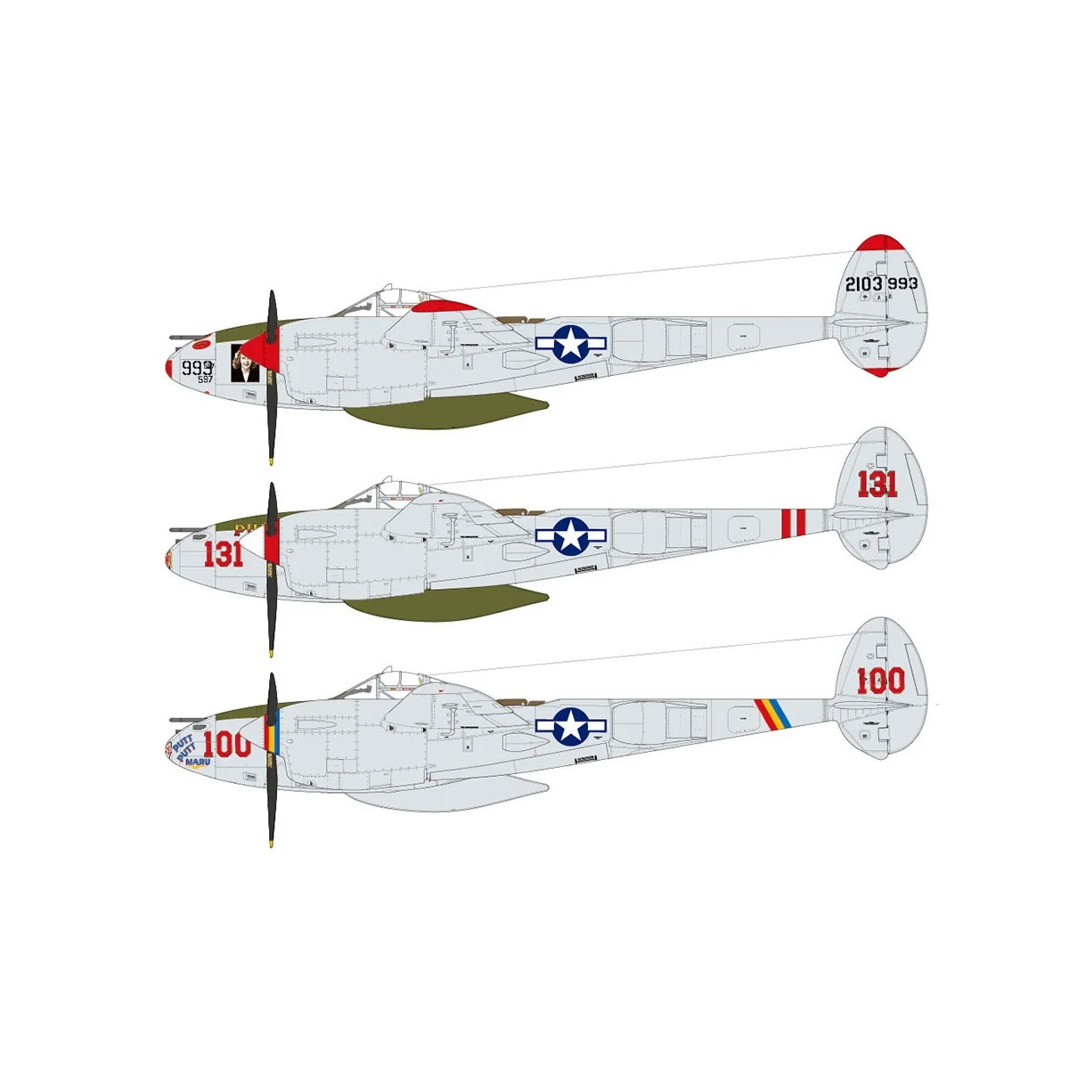 Avion Lockheed P-38J Lightning 1/48 Tamiya Tamiya 61123 - 4
