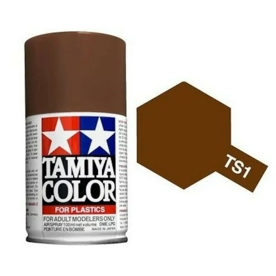 Peinture bombe Rouge Brun mat TS1 Tamiya Tamiya 85001 - 1 85001-Peinture bombe Rouge Brun mat TS1 Tamiya - 85001
