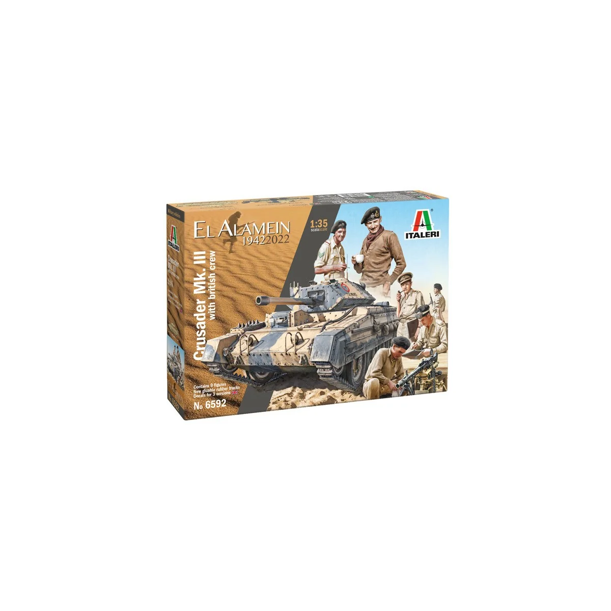 Crusader Mk.III tank and 1/35 Italeri crew Italeri I6592 - 2 Crusader Mk.III tank and 1/35 Italeri crew Italeri I6592 - 2
