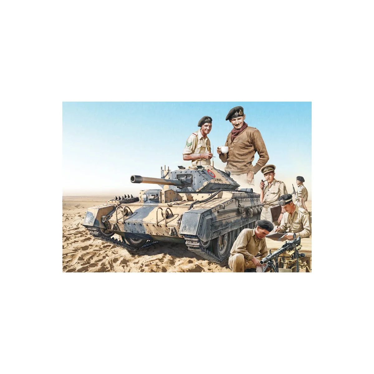 Crusader Mk.III tank and 1/35 Italeri crew Italeri I6592 - 1 Crusader Mk.III tank and 1/35 Italeri crew Italeri I6592 - 1