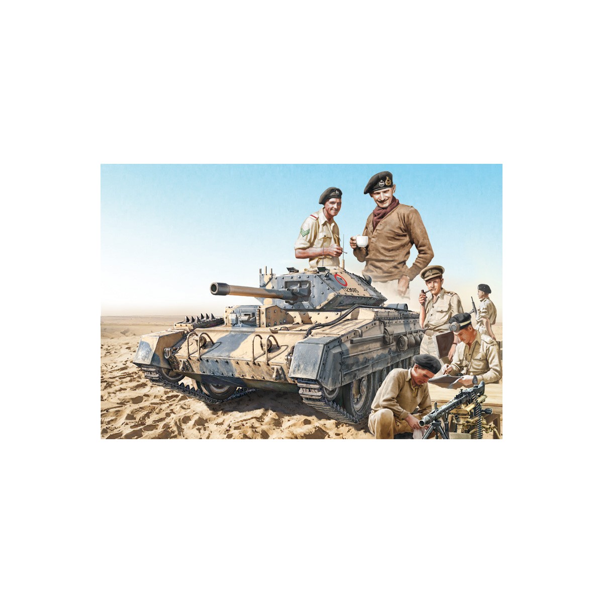 Crusader Mk.III tank and 1/35 Italeri crew Italeri I6592 - 1