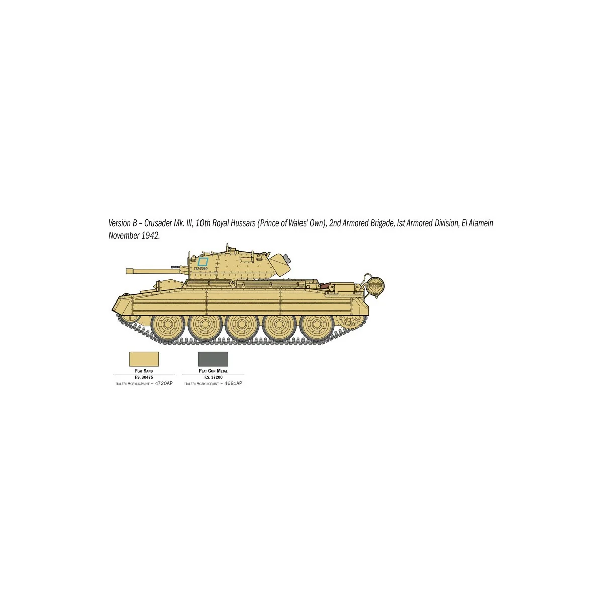 Crusader Mk.III tank and 1/35 Italeri crew Italeri I6592 - 5