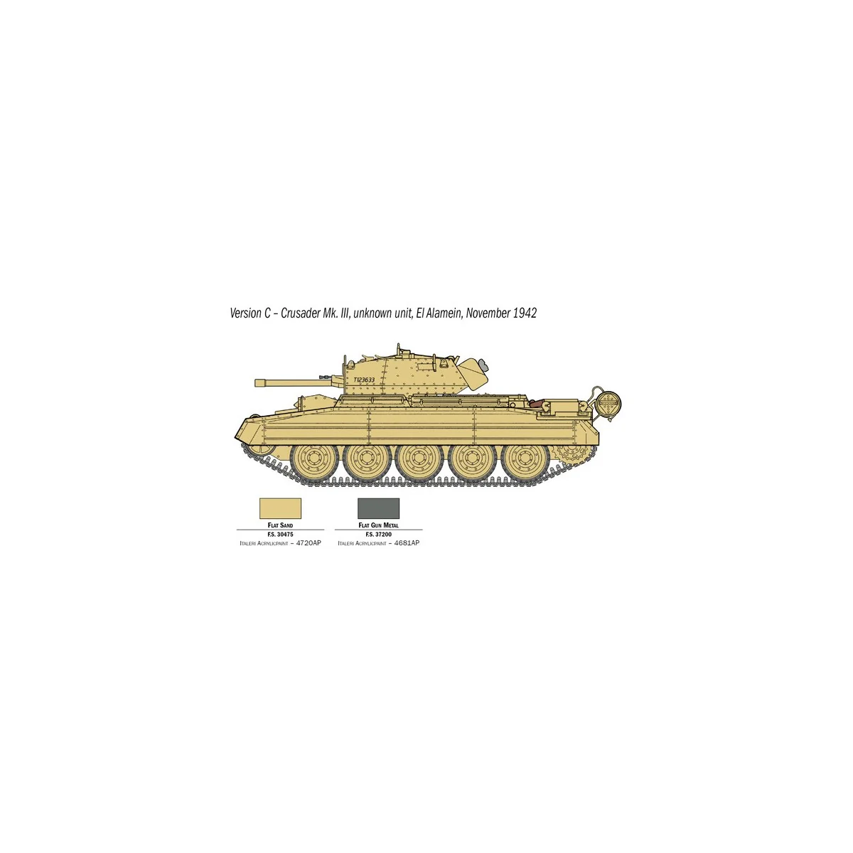 Crusader Mk.III tank and 1/35 Italeri crew Italeri I6592 - 6