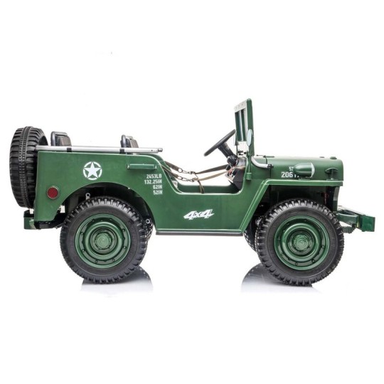 SV-50991-Car Military Jeep 3 seats 12V 4WD 2.4Ghz Siva