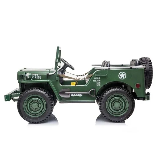 SV-50991-Car Military Jeep 3 seats 12V 4WD 2.4Ghz Siva
