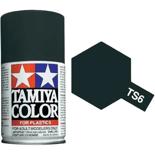 85006-Tamiya TS6 Matte Black Spray Paint - 85006