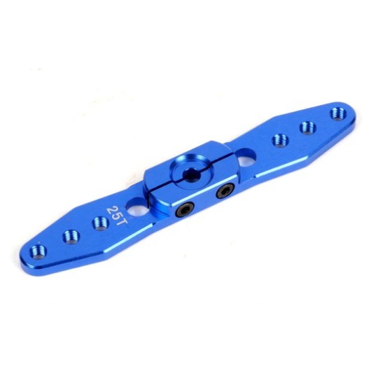 T422566-Dual lockable servo rudder alu 25T 70mm blue T2M