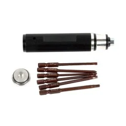 Aluminum screwdriver with 1/4 hexagonal tips, cruciform, flat - T2M T2M T422557 - 1