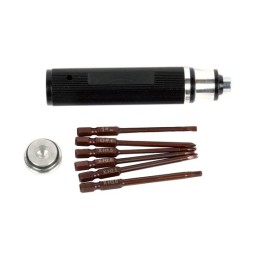 Aluminum screwdriver with 1/4 hexagonal tips, cruciform, flat - T2M T2M T422557 - 1