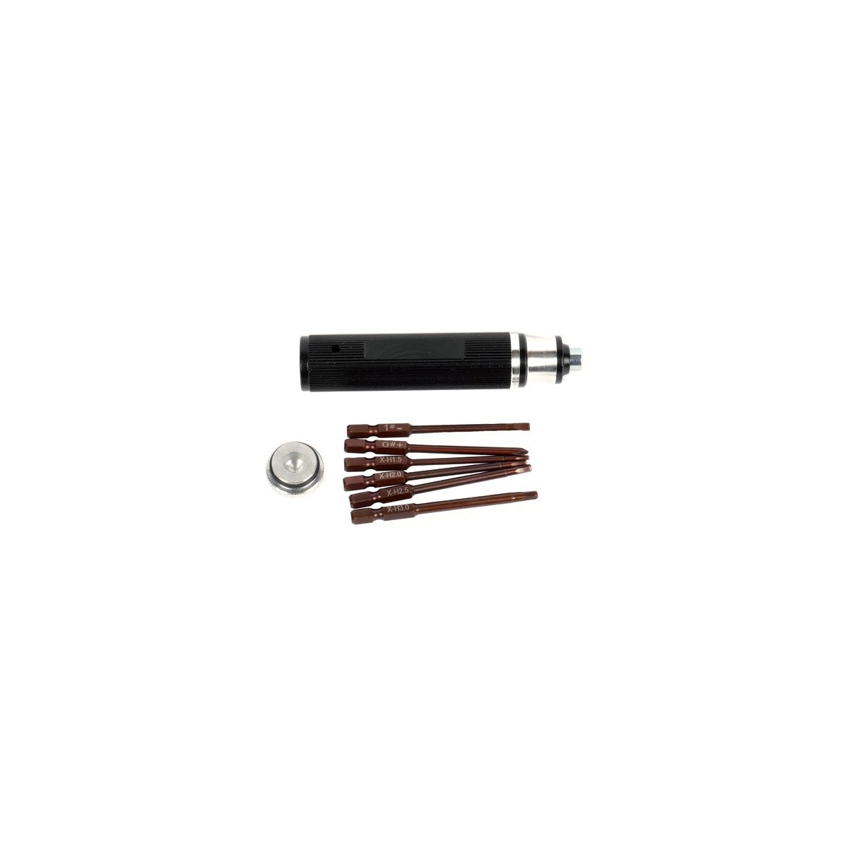 Tournevis alu avec embouts 1/4 hexagonal, cruciforme, plat - T2M T2M T422557 - 1