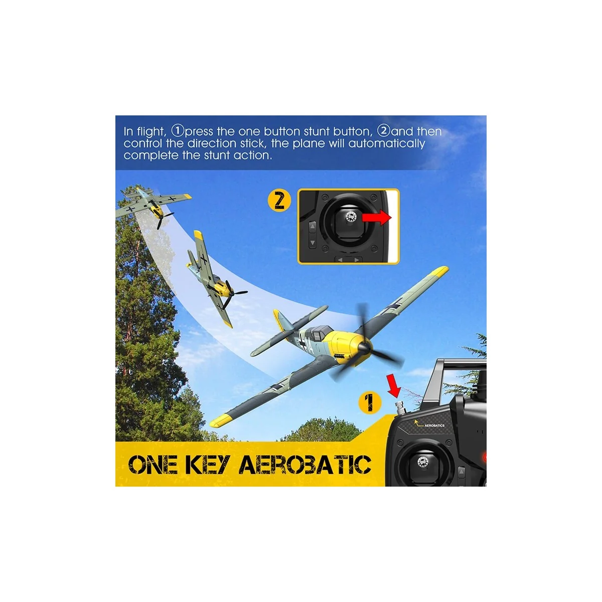 Messerschmitt BF109 400mm aircraft with RTF Volantex flight stabilizer Volantex V761-11 - 10