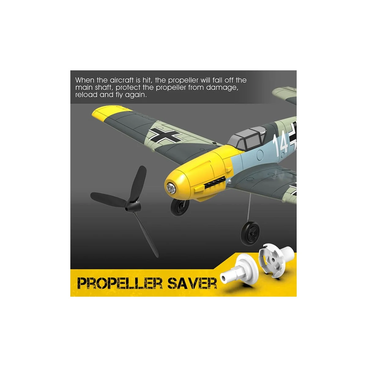 Messerschmitt BF109 400mm aircraft with RTF Volantex flight stabilizer Volantex V761-11 - 11