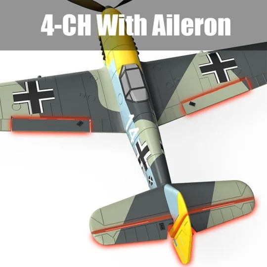 V761-11-Avion Messerschmitt BF109 400mm avec stabilisateur de vol RTF Volantex