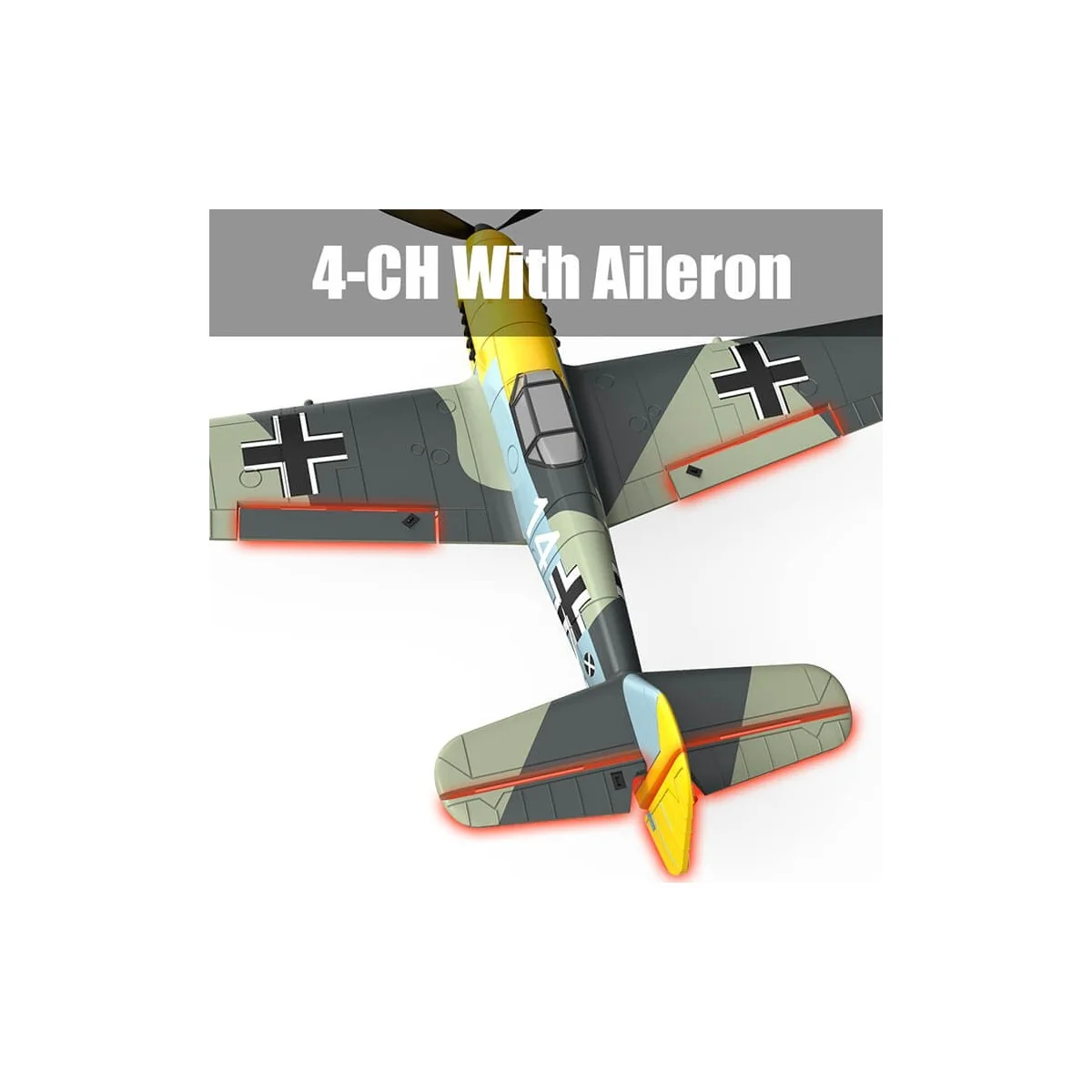Messerschmitt BF109 400mm aircraft with RTF Volantex flight stabilizer Volantex V761-11 - 13
