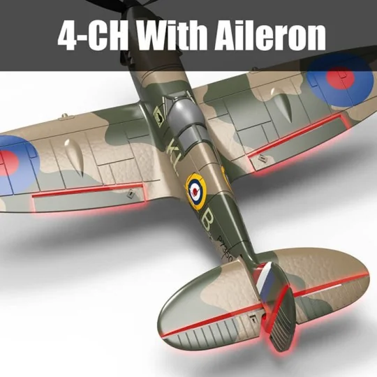 V761-12V2G-Spitfire 400mm aircraft with Volantex RTF flight stabilizer