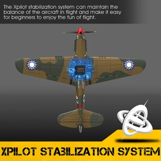 V761-13-Avion P40 Warhawk 400mm avec stabilisateur de vol RTF Volantex - V761-13