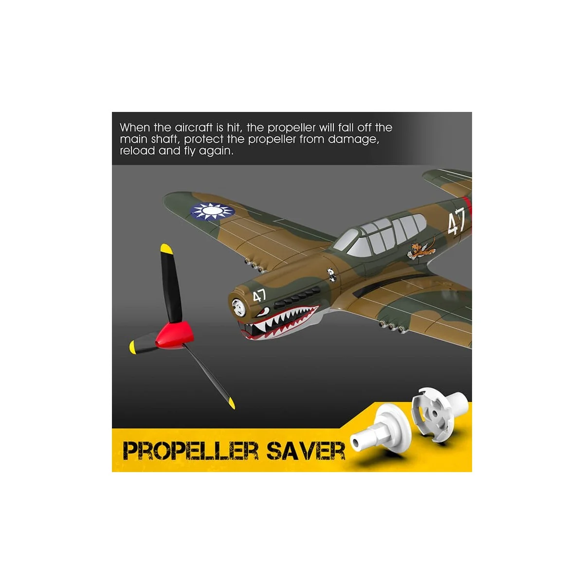 Avion P40 Warhawk 400mm avec stabilisateur de vol RTF Volantex Volantex V761-13 - 6