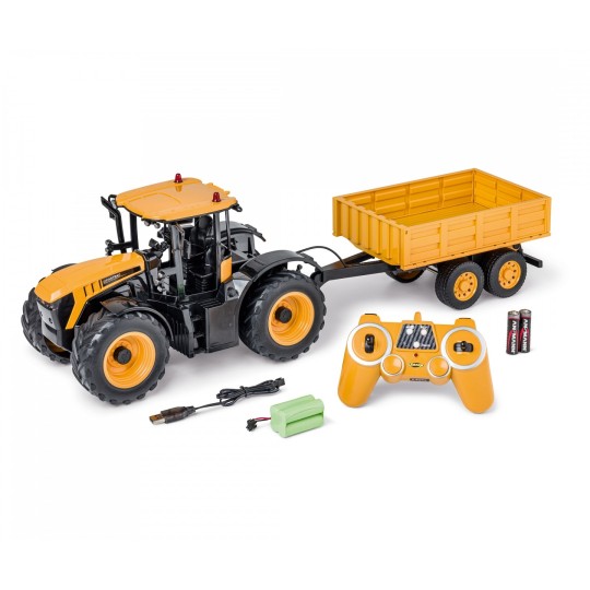 500907654-Tracteur JCB avec remorque 1/16 RTR Carson