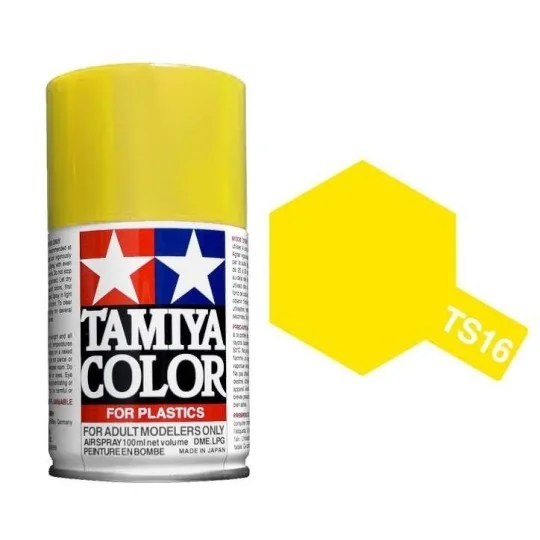 85016-Peinture bombe Jaune brillant TS16 Tamiya - 85016