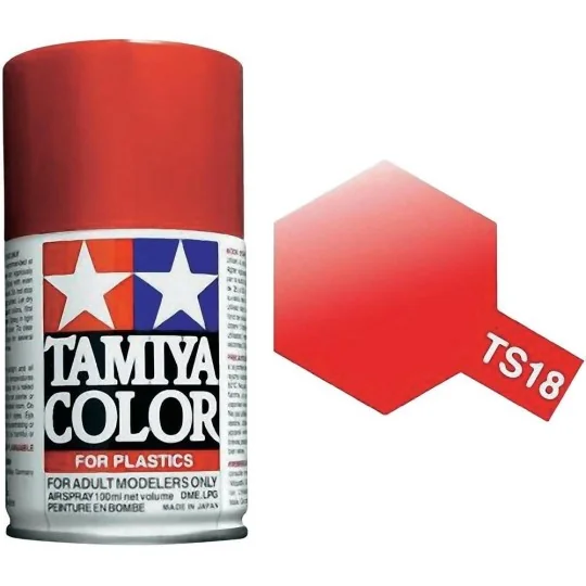 85018-Tamiya TS18 Gloss Metallic Red Spray Paint - 85018