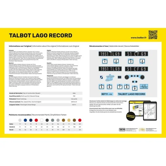 Talbot Lago Record 1/24 Heller Heller HEL-80711 - 3 HEL-80711-Talbot Lago Record 1/24 Heller - HEL-80711