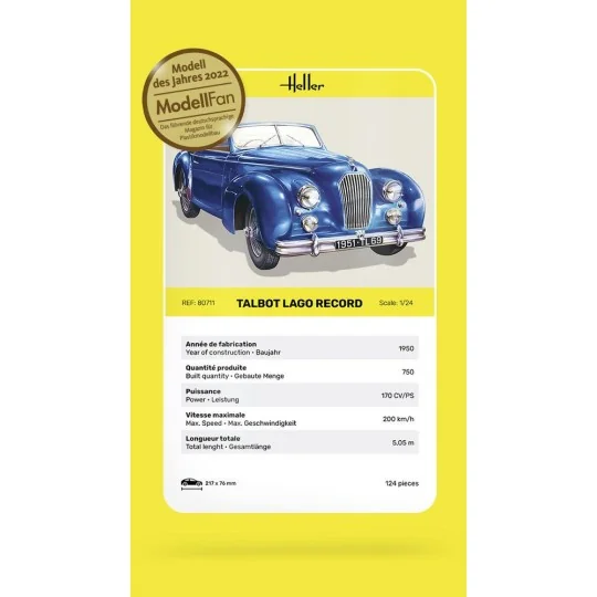 Talbot Lago Record 1/24 Heller Heller HEL-80711 - 5 HEL-80711-Talbot Lago Record 1/24 Heller - HEL-80711
