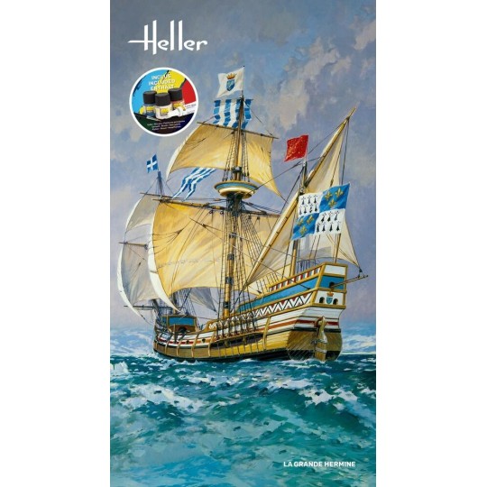 HEL-56841-Bateau La Grande Hermine 1/150 Heller + colle et peintures