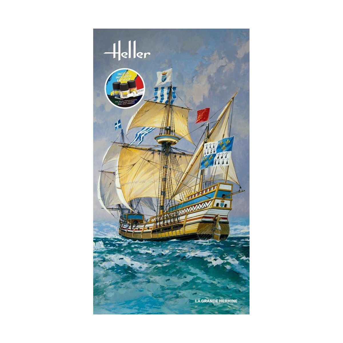 Boat La Grande Hermine 1/150 Heller + glue and paints Heller HEL-56841 - 2