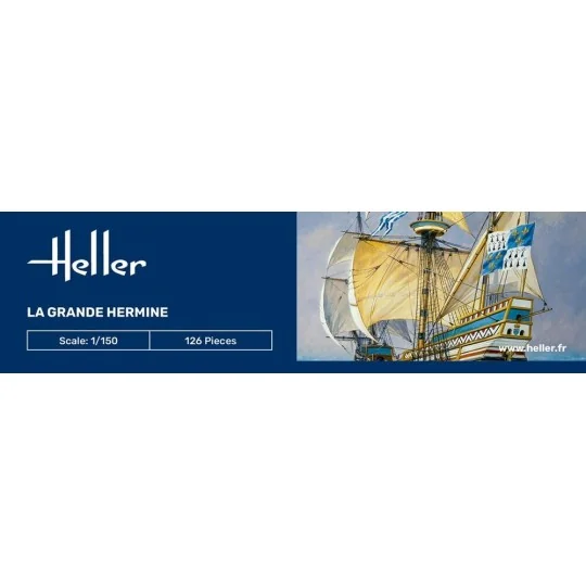 HEL-56841-Bateau La Grande Hermine 1/150 Heller + colle et peintures - HEL-56841