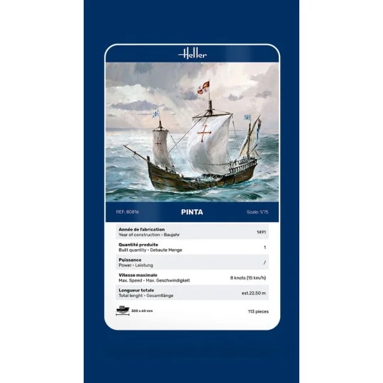 Boat Pinta 1/75 Heller Heller HEL-80816 - 5 HEL-80816-Boat Pinta 1/75 Heller - HEL-80816