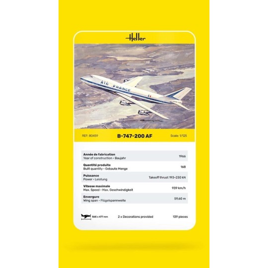 HEL-80459-Boeing B-747-200 Air France 1/125 Heller