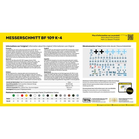HEL-80229-Messerschmitt BF 109 K-4 1/72 Heller