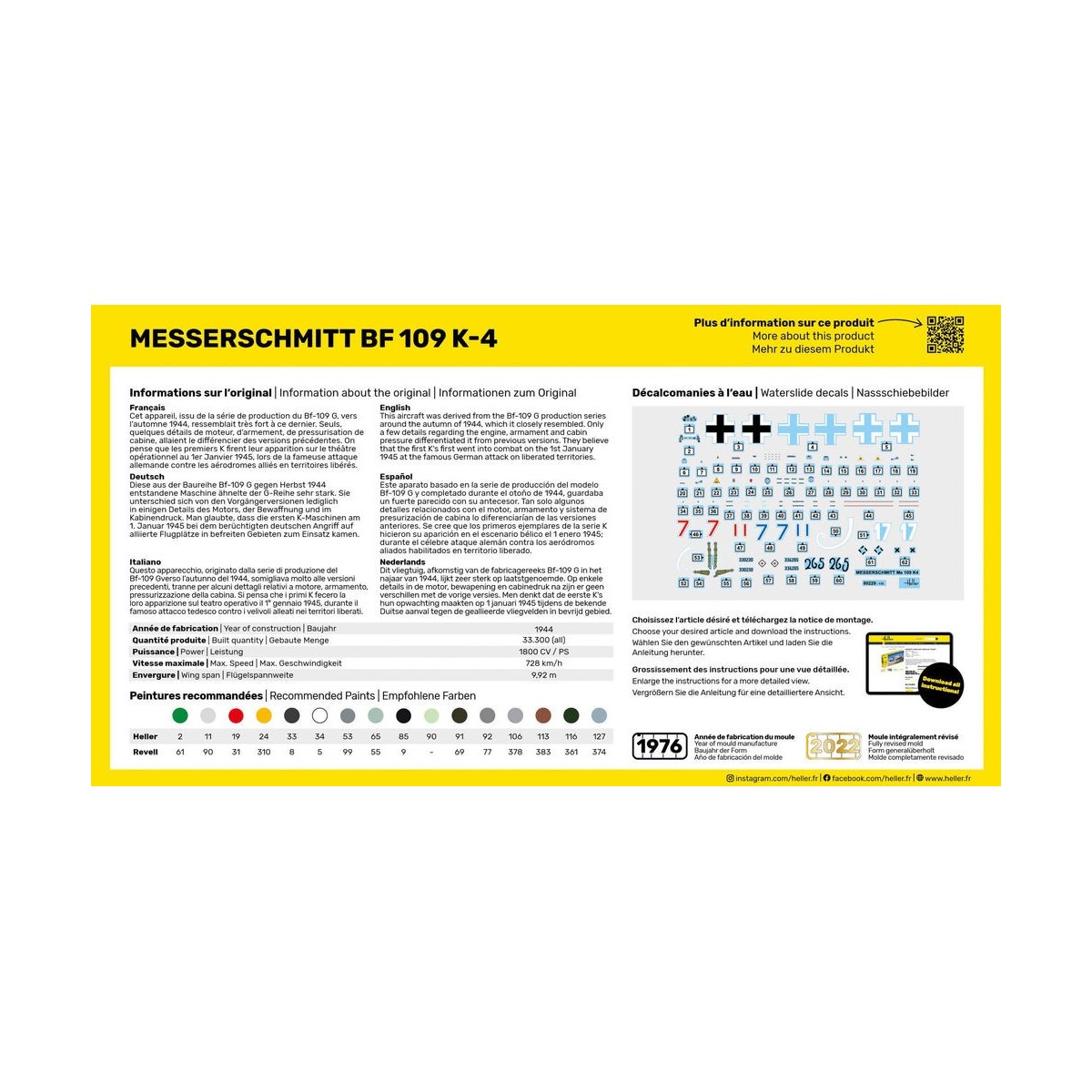 Messerschmitt BF 109 K-4 1/72 Heller Heller 80229 - 3