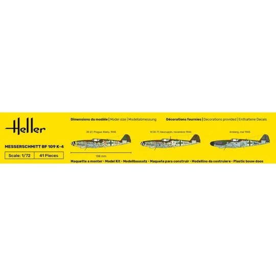 Messerschmitt BF 109 K-4 1/72 Heller Heller 80229 - 4 HEL-80229-Messerschmitt BF 109 K-4 1/72 Heller - HEL-80229