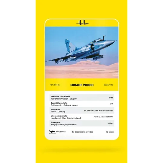 Mirage 2000 C 1/48 Heller Heller HEL-80426 - 5 HEL-80426-Mirage 2000 C 1/48 Heller - HEL-80426