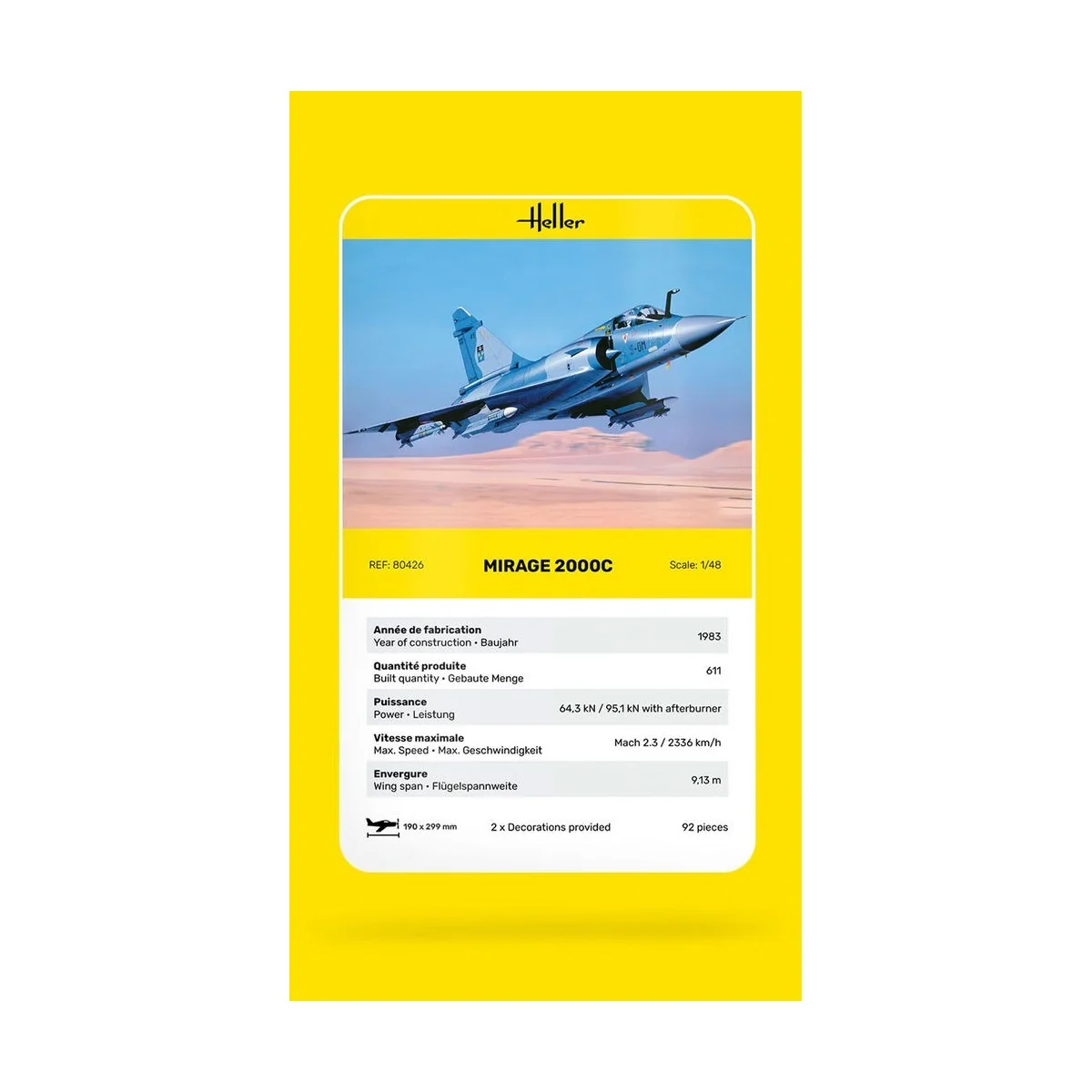 Mirage 2000 C 1/48 Heller Heller HEL-80426 - 5 Mirage 2000 C 1/48 Heller Heller HEL-80426 - 5