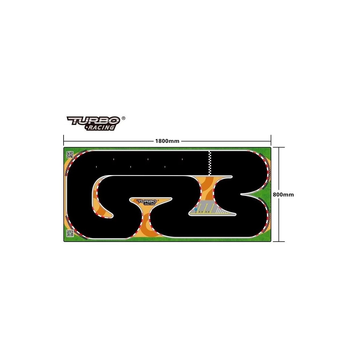 Piste XXL pour Turbo Racing Micro Rally 1/76 (80x180 cm) Turbo Racing TB-760178 - 1