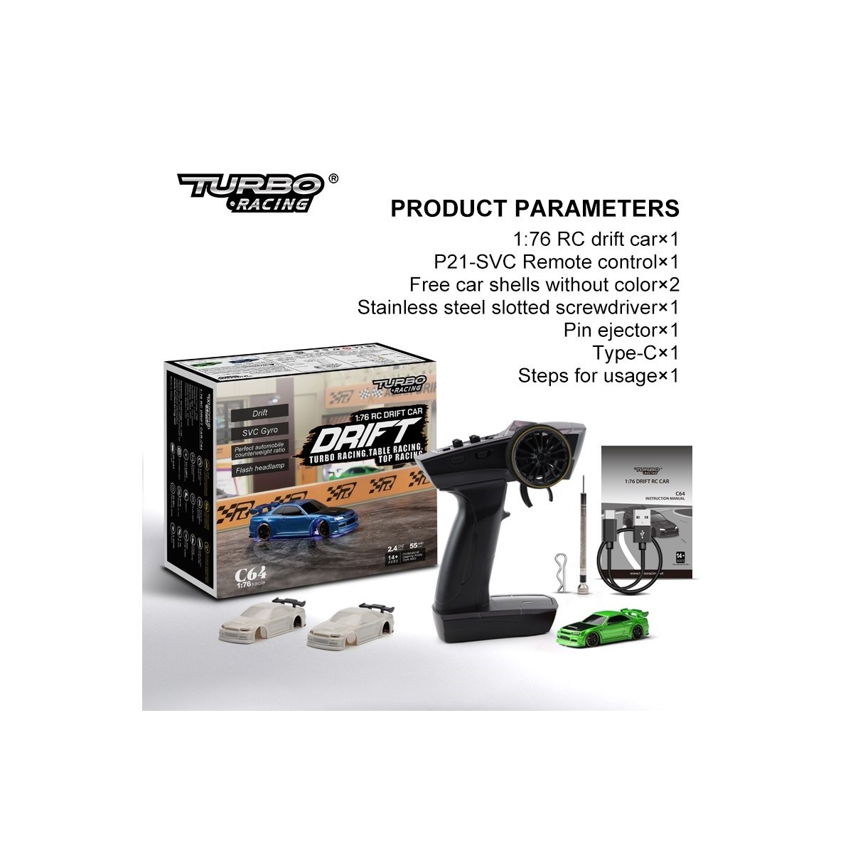 Micro Drift 1/76 RTR Turbo Racing Turbo Racing TB-C64 - 5