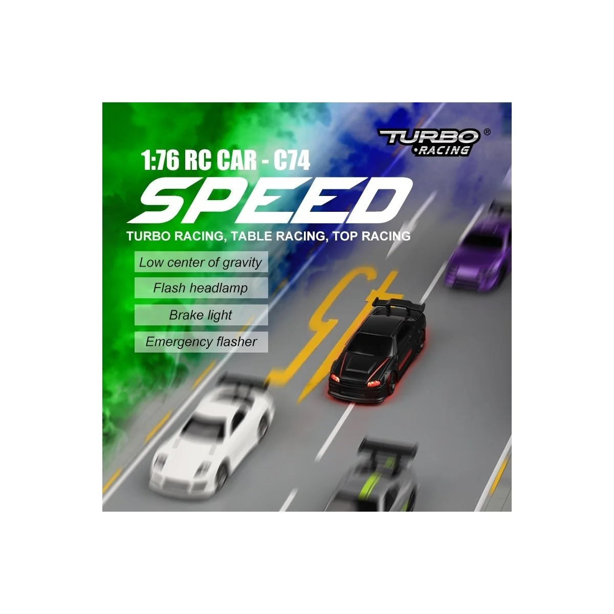 Micro Sport Black 1/76 RTR Turbo Racing Turbo Racing TB-C74-BK - 3 Micro Sport Black 1/76 RTR Turbo Racing Turbo Racing TB-C74-BK - 3