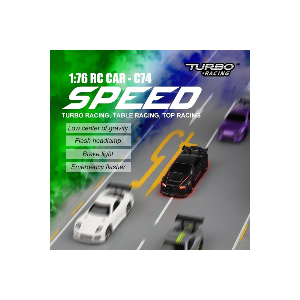 Micro Sport Black 1/76 RTR Turbo Racing Turbo Racing TB-C74-BK - 3