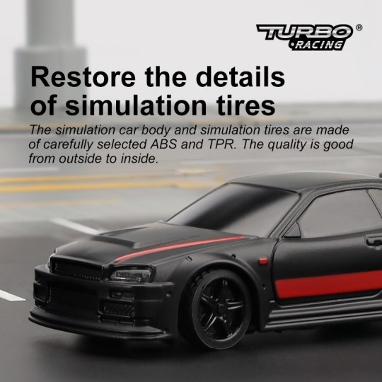 TB-C74-BK-Micro Sport Black 1/76 RTR Turbo Racing - TB-C74-BK