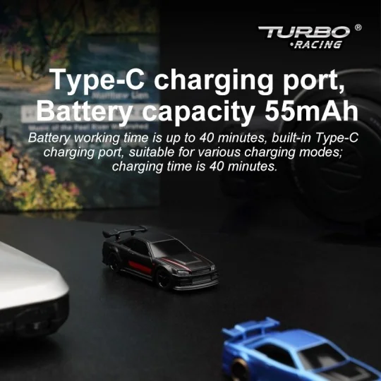 Micro Sport Black 1/76 RTR Turbo Racing Turbo Racing TB-C74-BK - 9 TB-C74-BK-Micro Sport Black 1/76 RTR Turbo Racing - TB-C74-BK