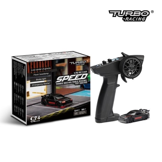 TB-C74-BK-Micro Sport Black 1/76 RTR Turbo Racing - TB-C74-BK
